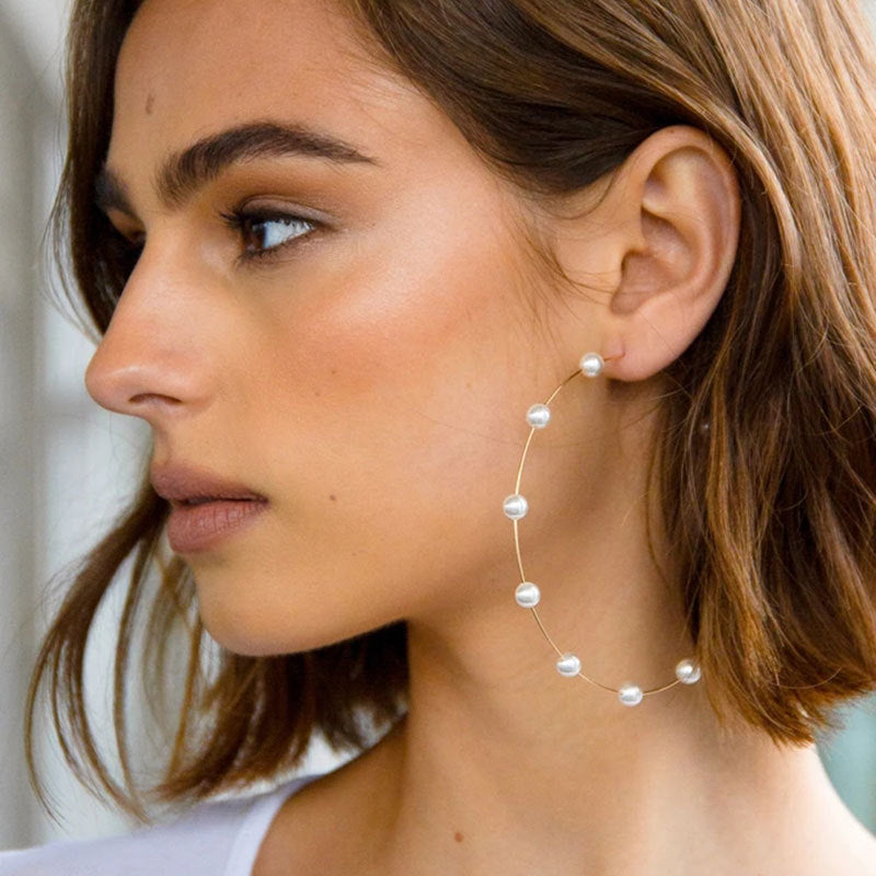Pearl Hoops (Large)