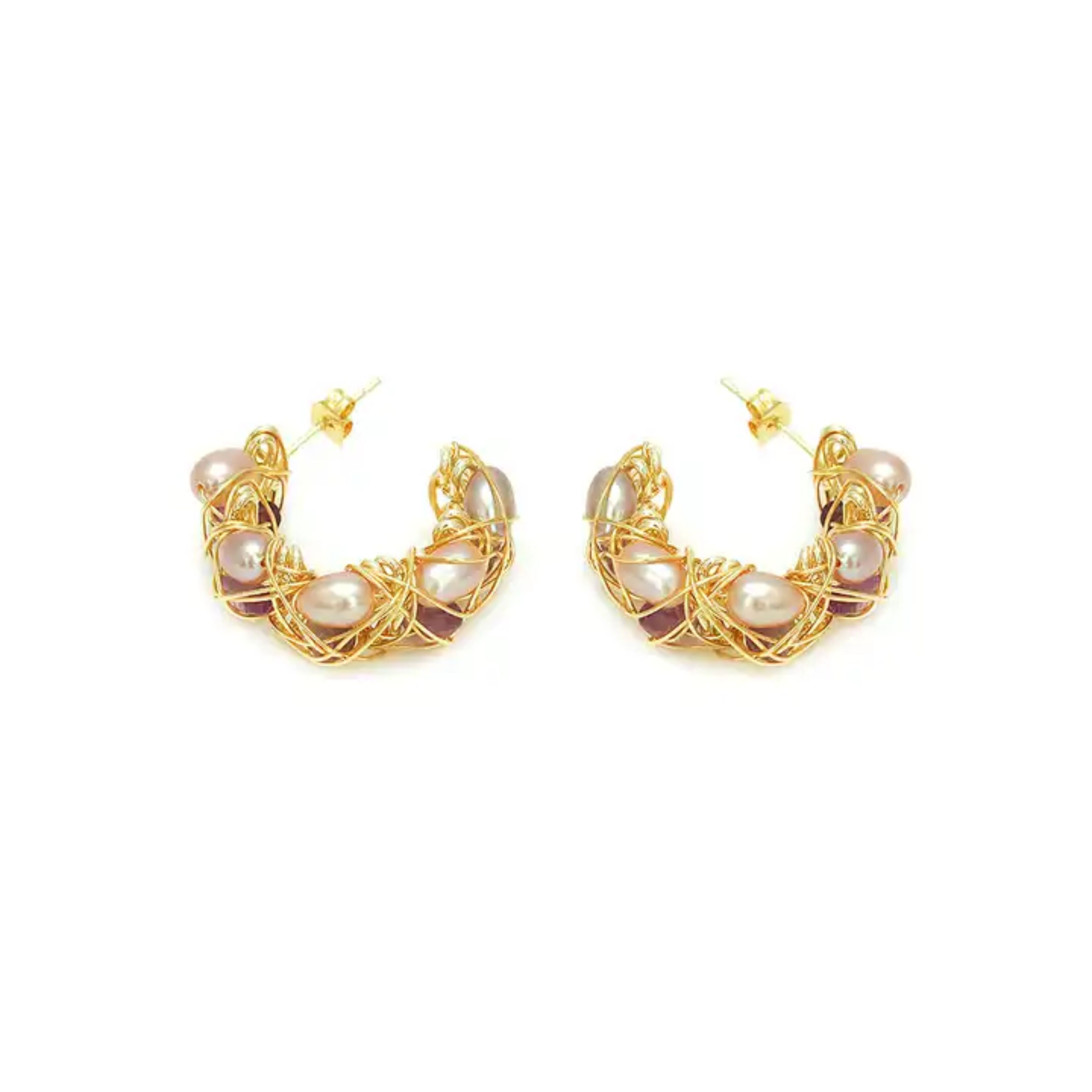 Gemstone Elegance Hoops