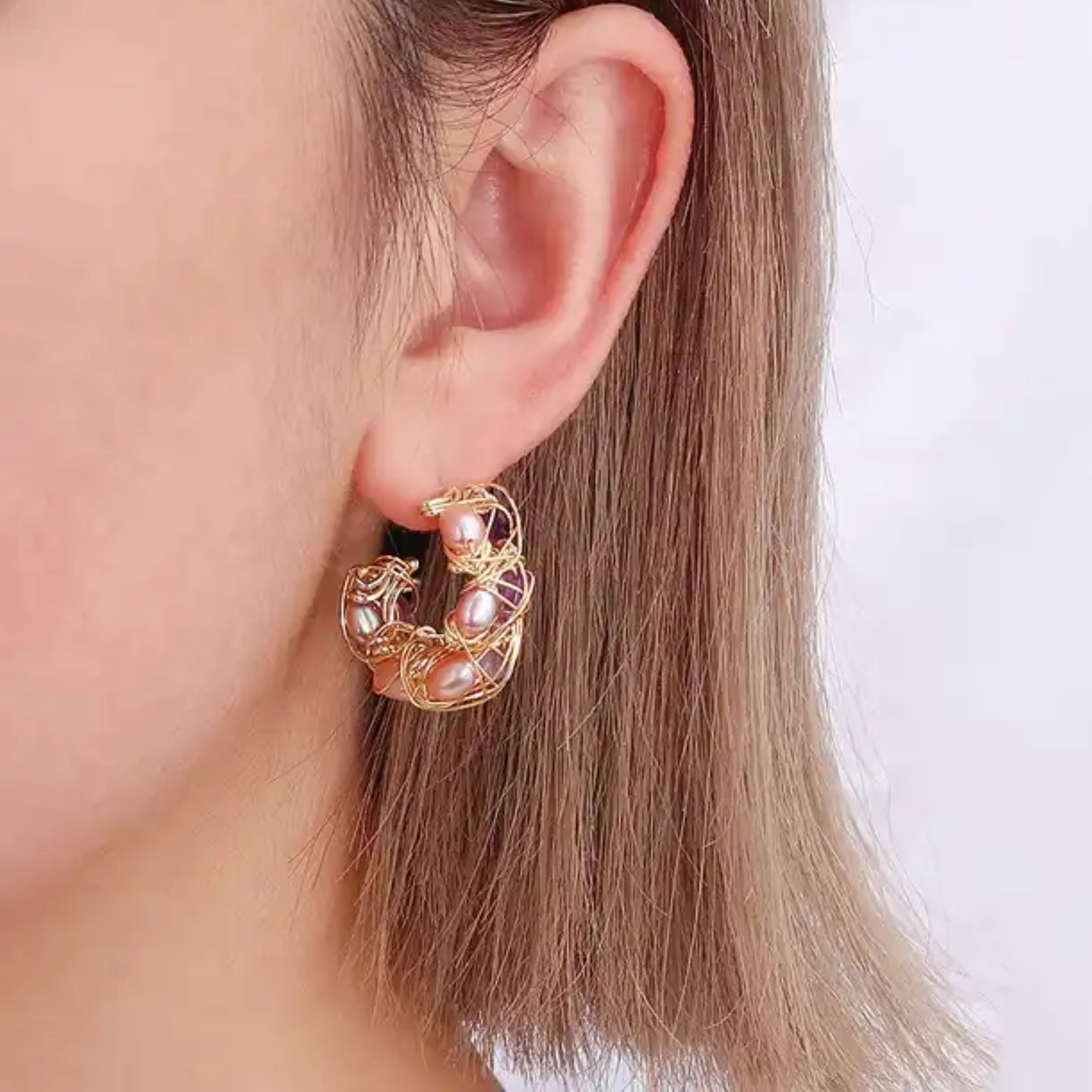 Gemstone Elegance Hoops