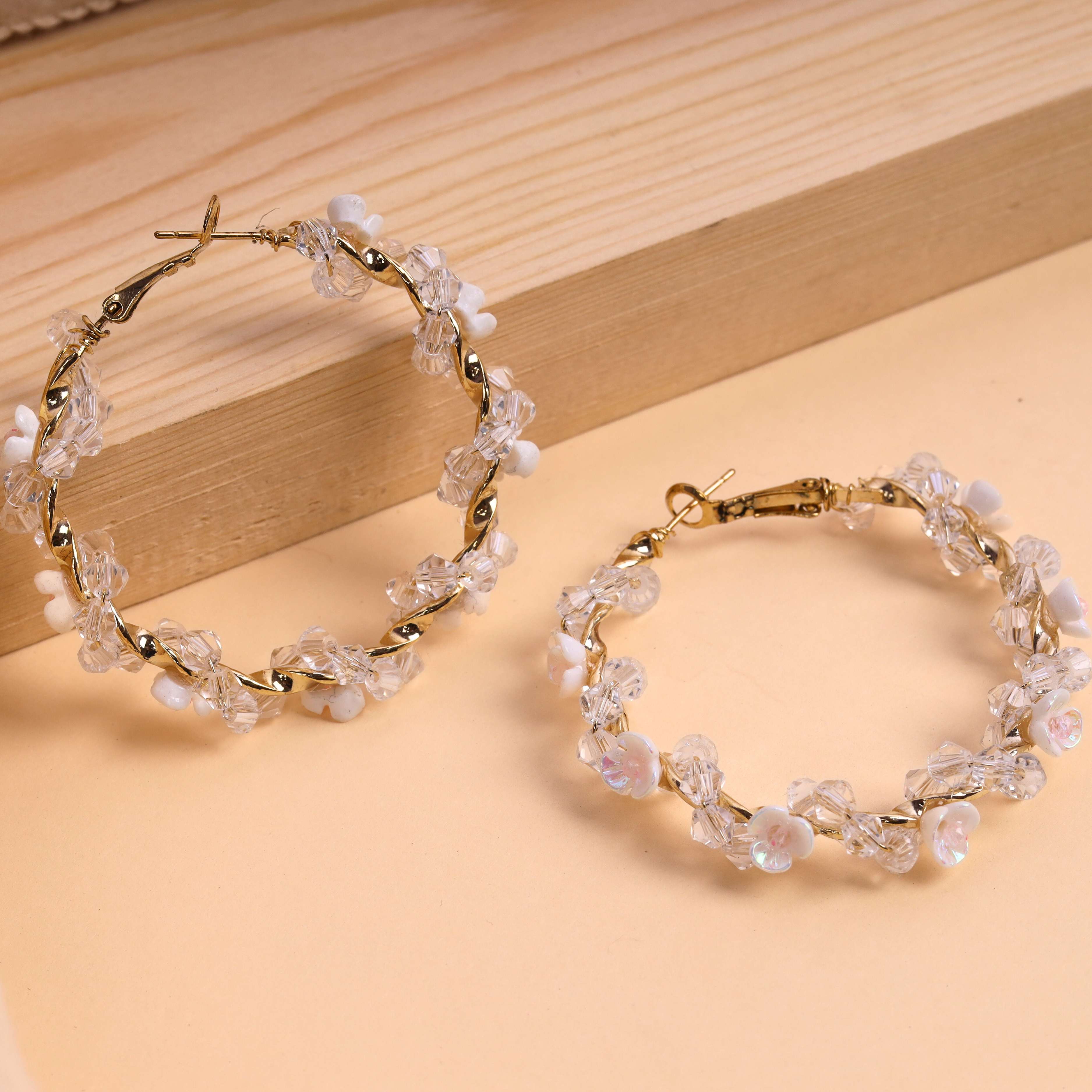 Crystal Rose Hoops