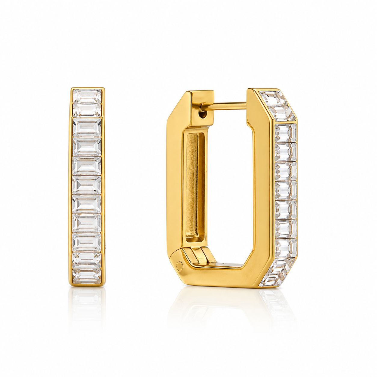 Baguette Hoop Earrings