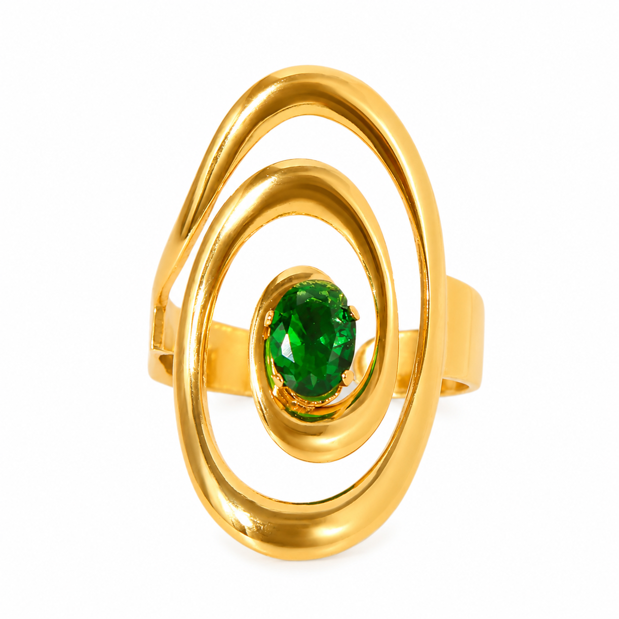 Orbit Glow Emerald stone Ring