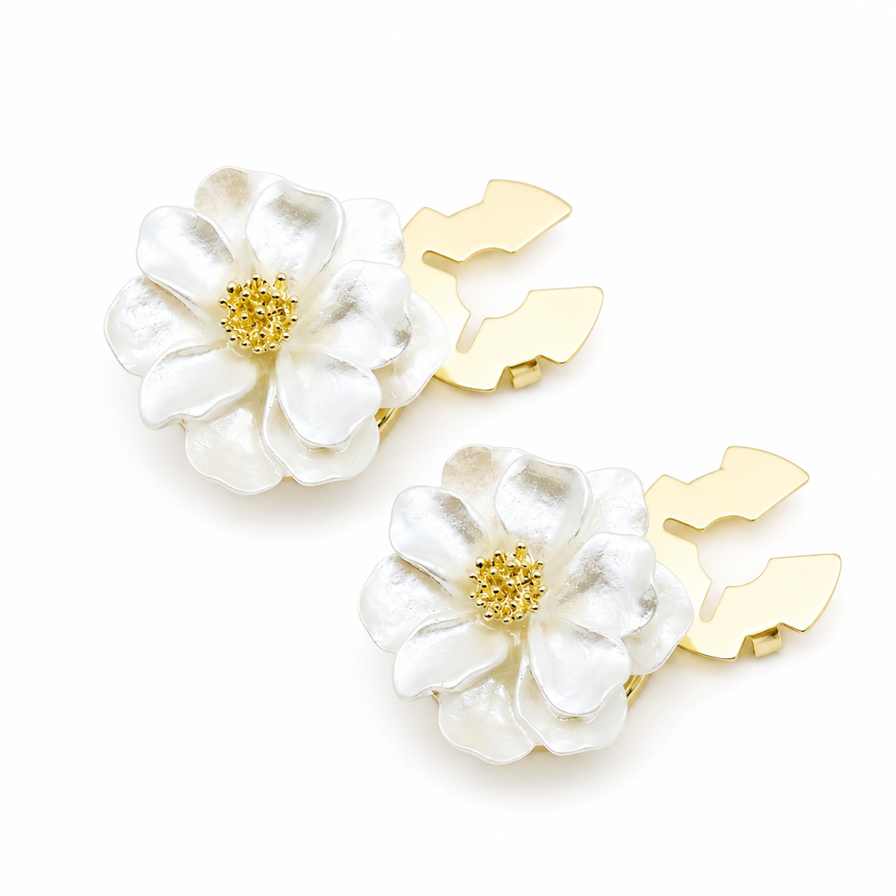 Ivory Bloom Button Covers (Set of 2)