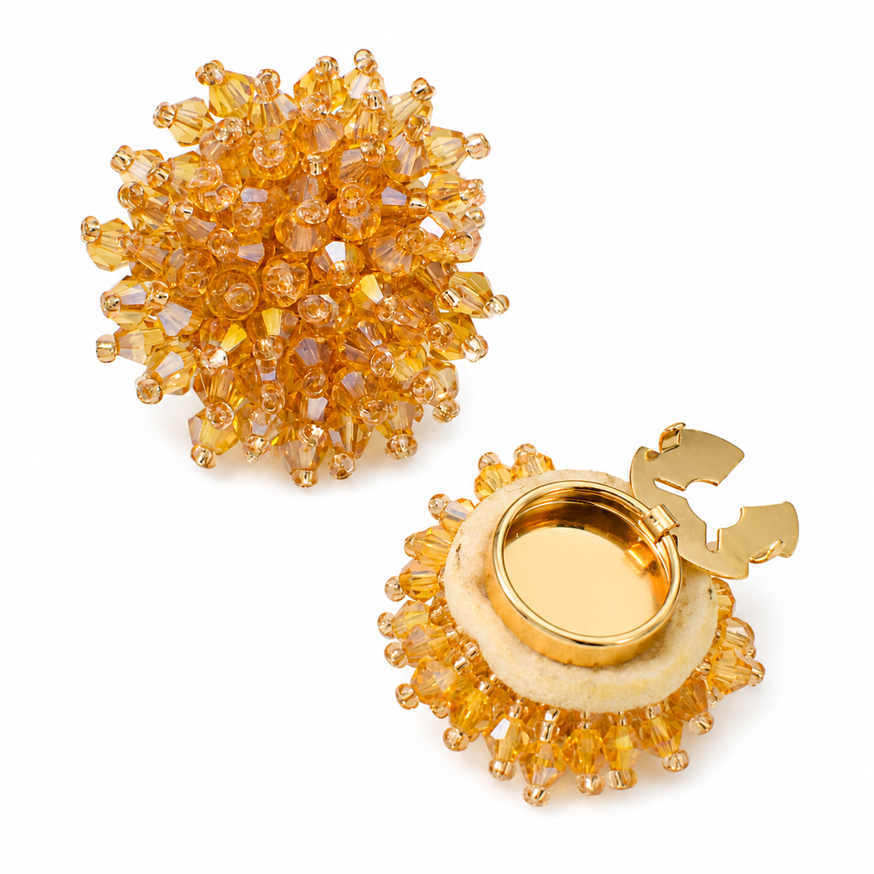 Champagne Flower Button Covers (Set of 2)