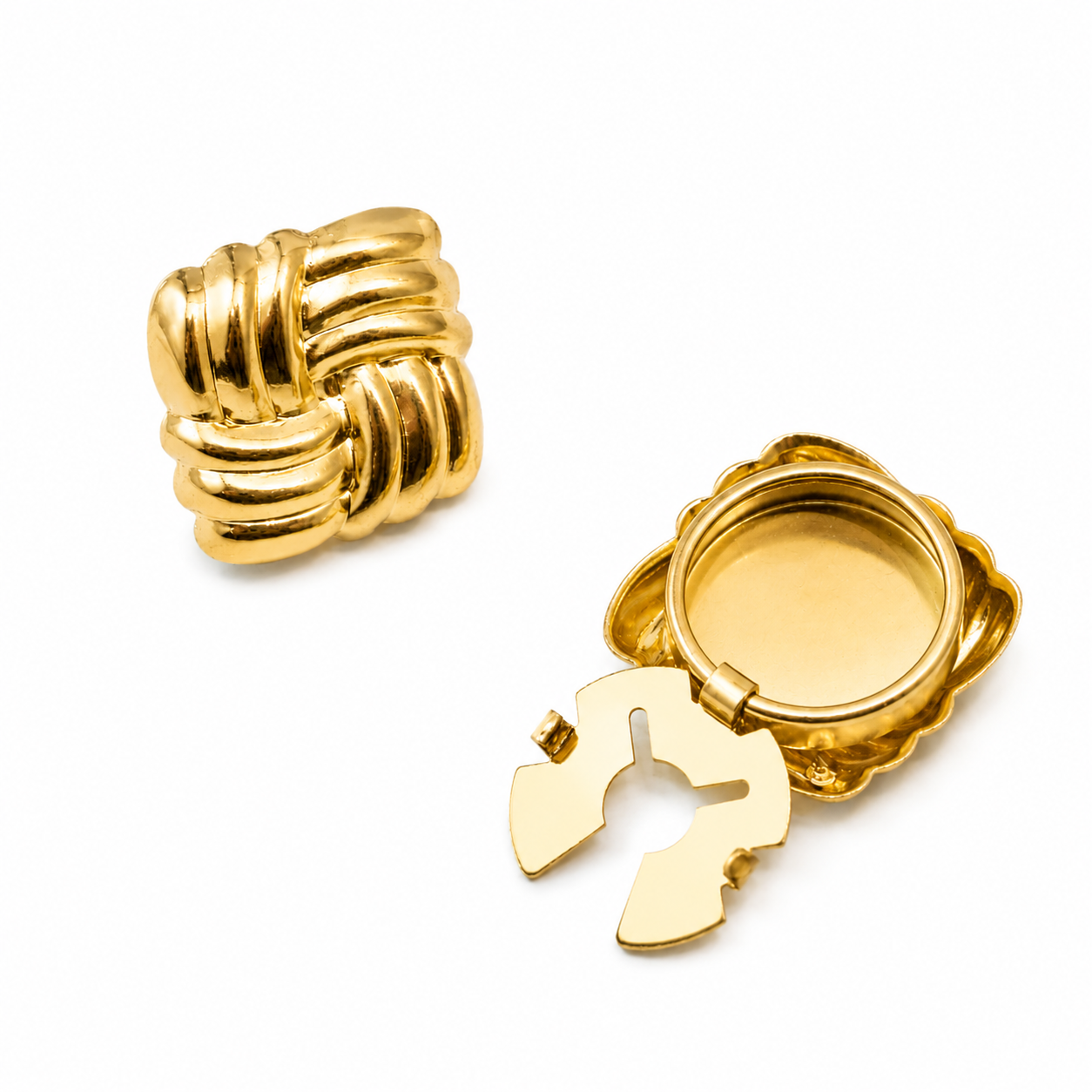 Golden Square Button Covers (Set of 2)