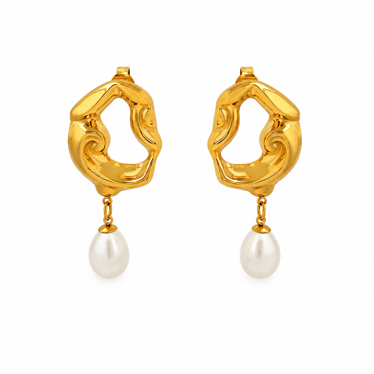 Solene Pearl Hoops