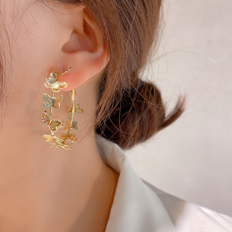 Butterfly Hoop Earrings