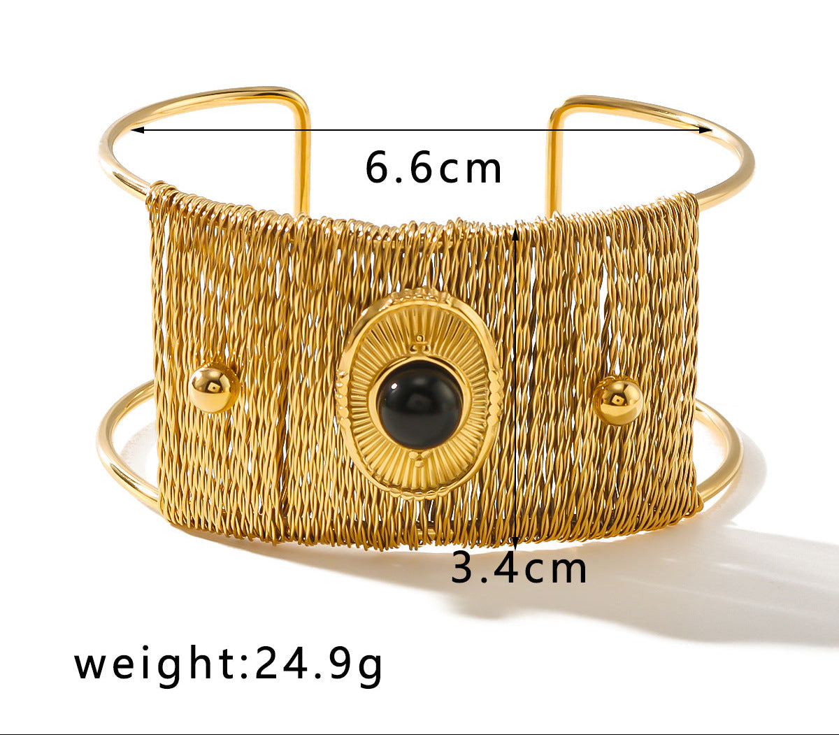 Sunburst Gemstone Cuff Bracelet