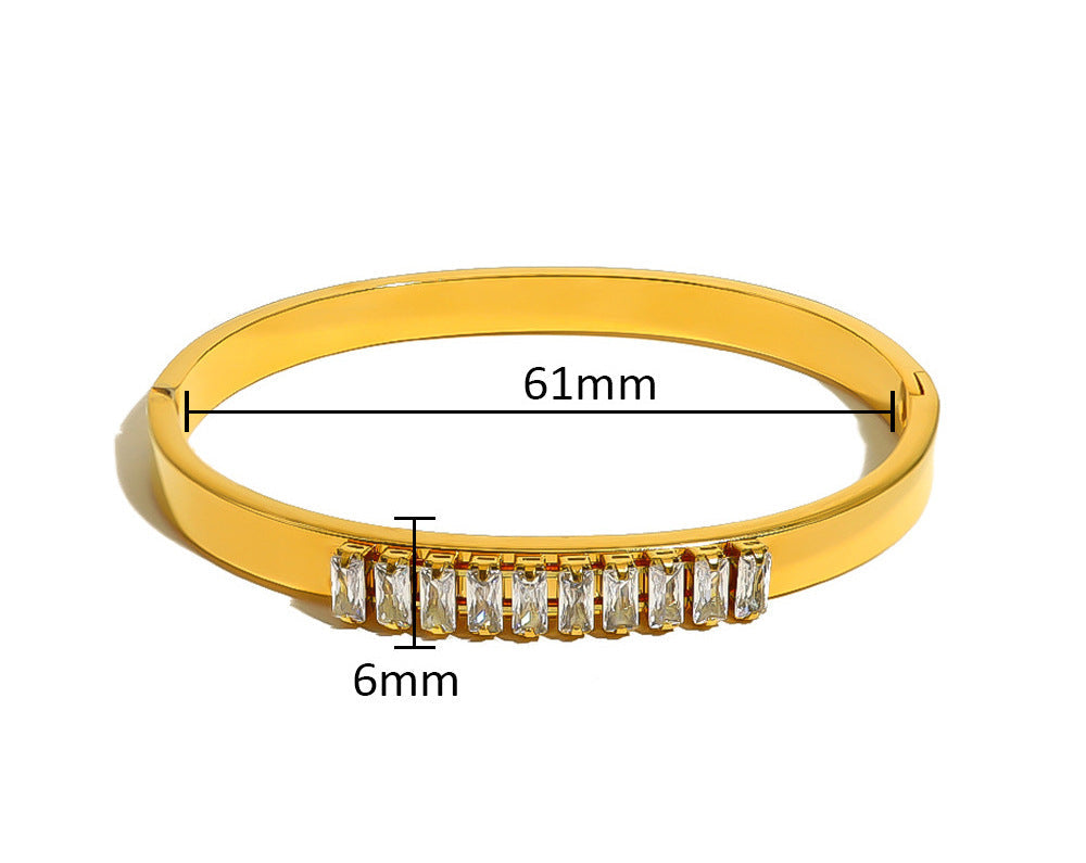 Prism Buckle Zircon Bangle Stack