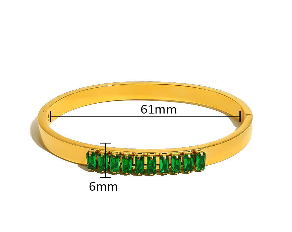 Prism Buckle Zircon Bangle Stack