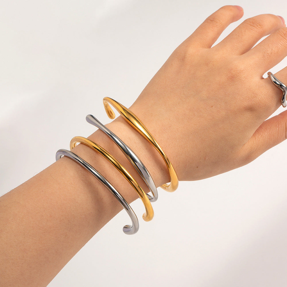 Sleek Open Stack Cuff Bangle