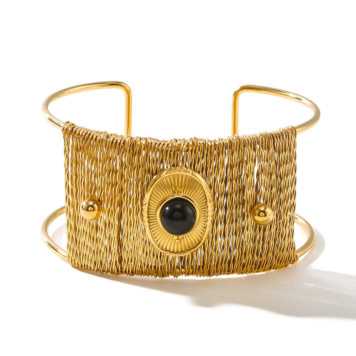 Sunburst Gemstone Cuff Bracelet