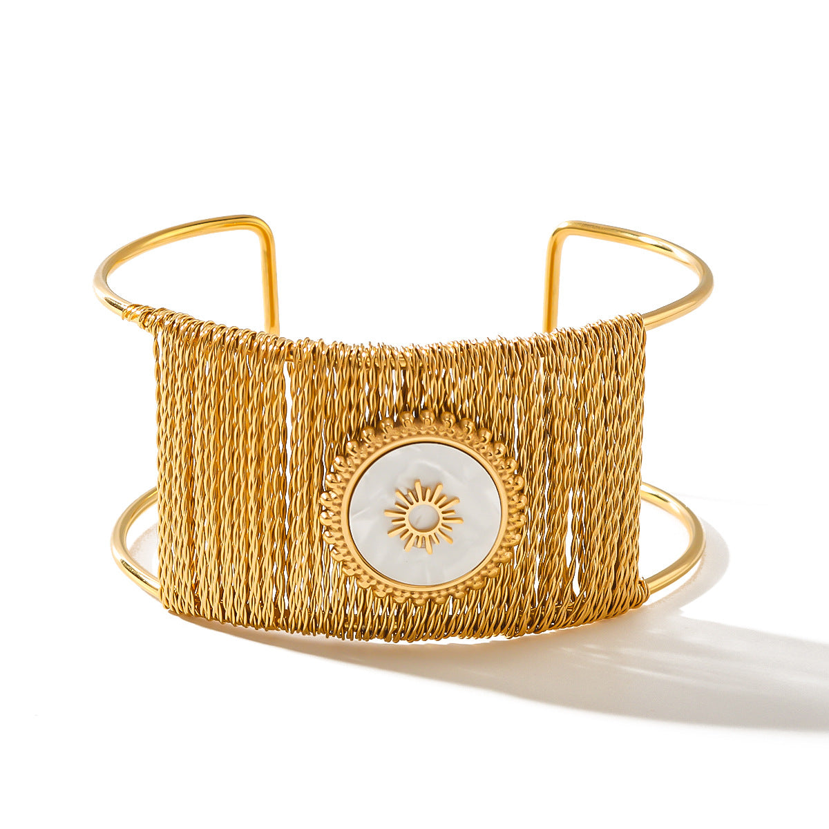 Sunburst Gemstone Cuff Bracelet