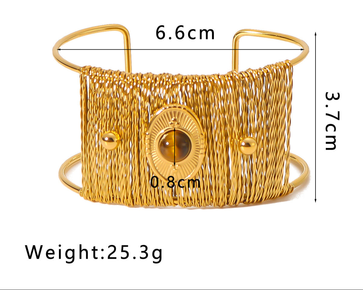 Sunburst Gemstone Cuff Bracelet