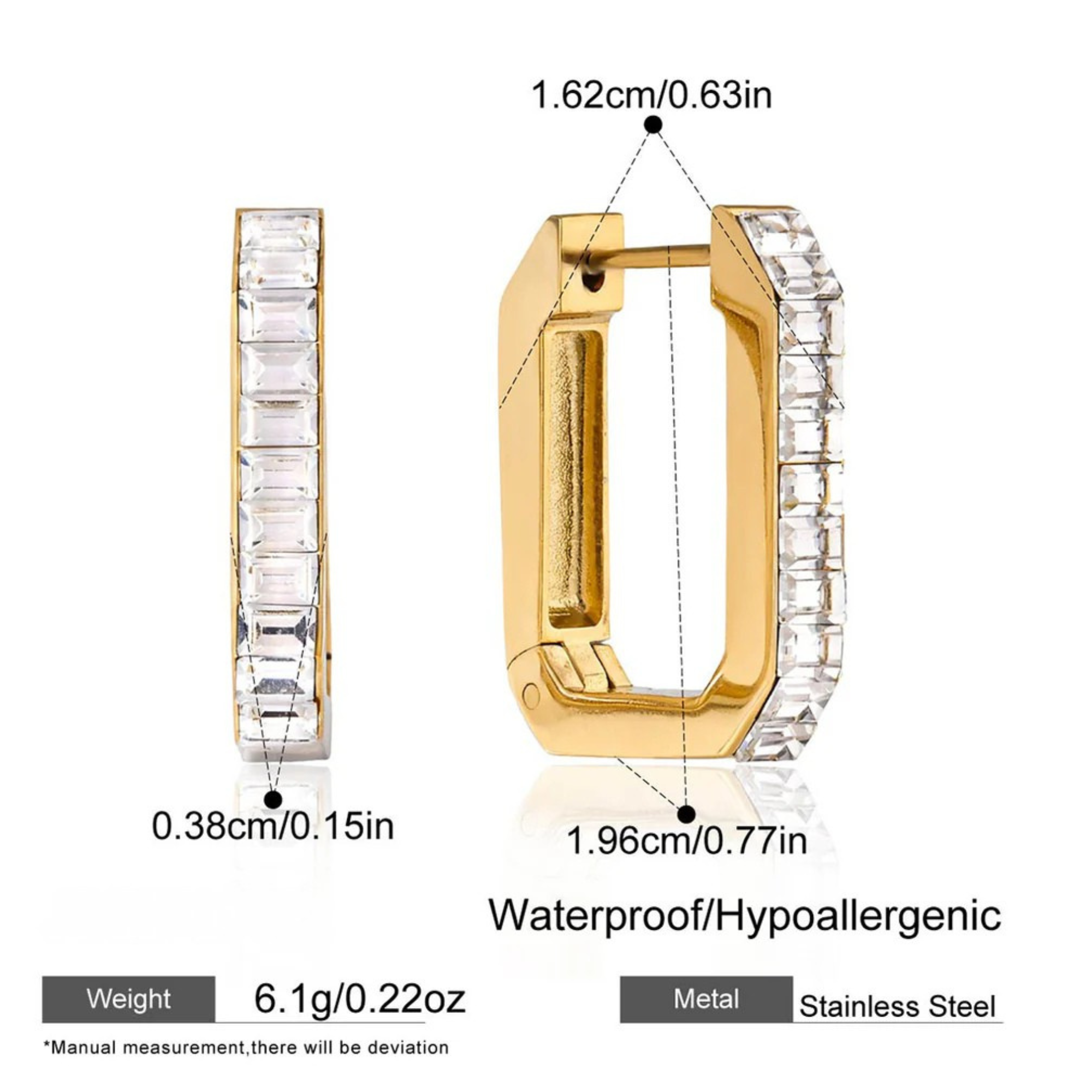 Baguette Hoop Earrings