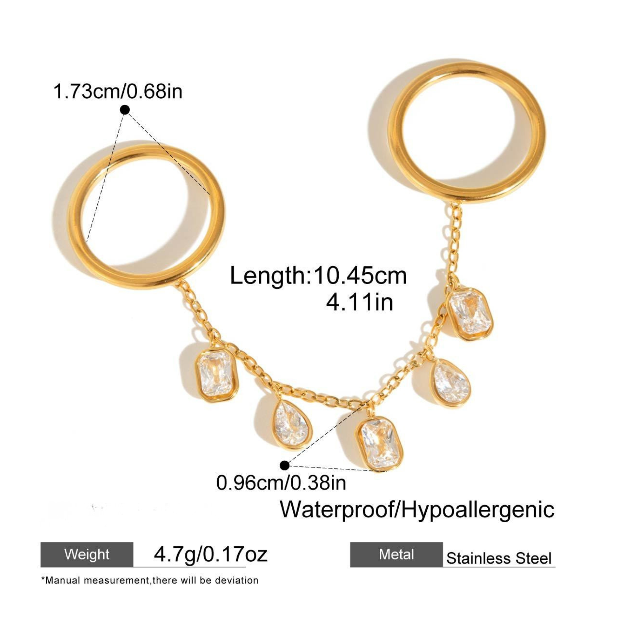 Golden Drip Chain Ring