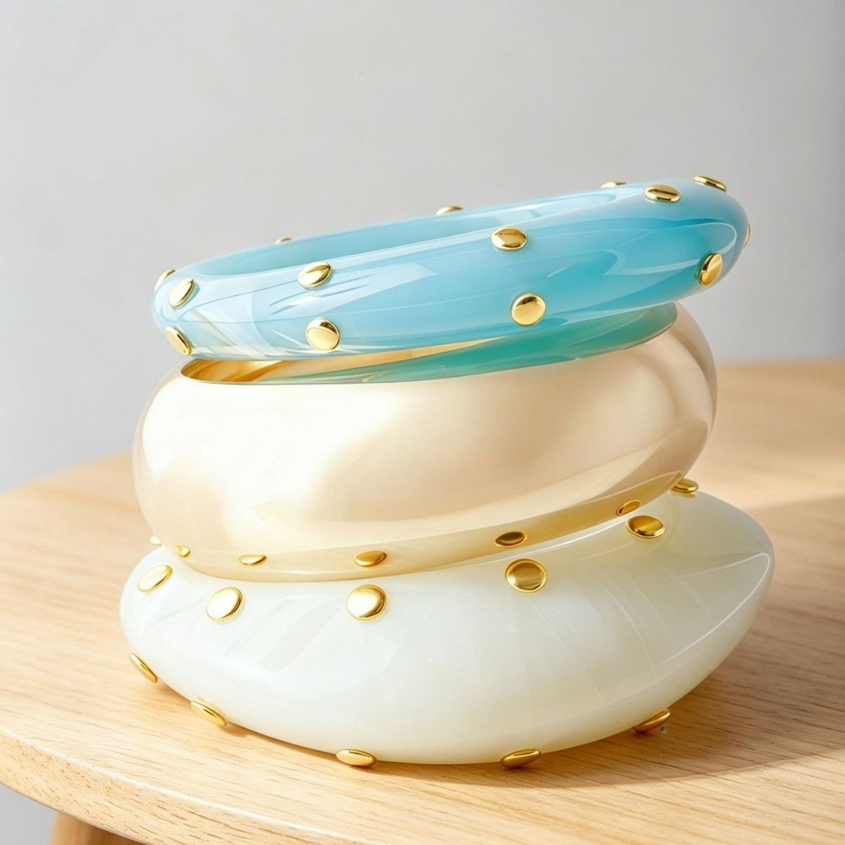 Moonlit Resin Bangle Stack (Set of 3)