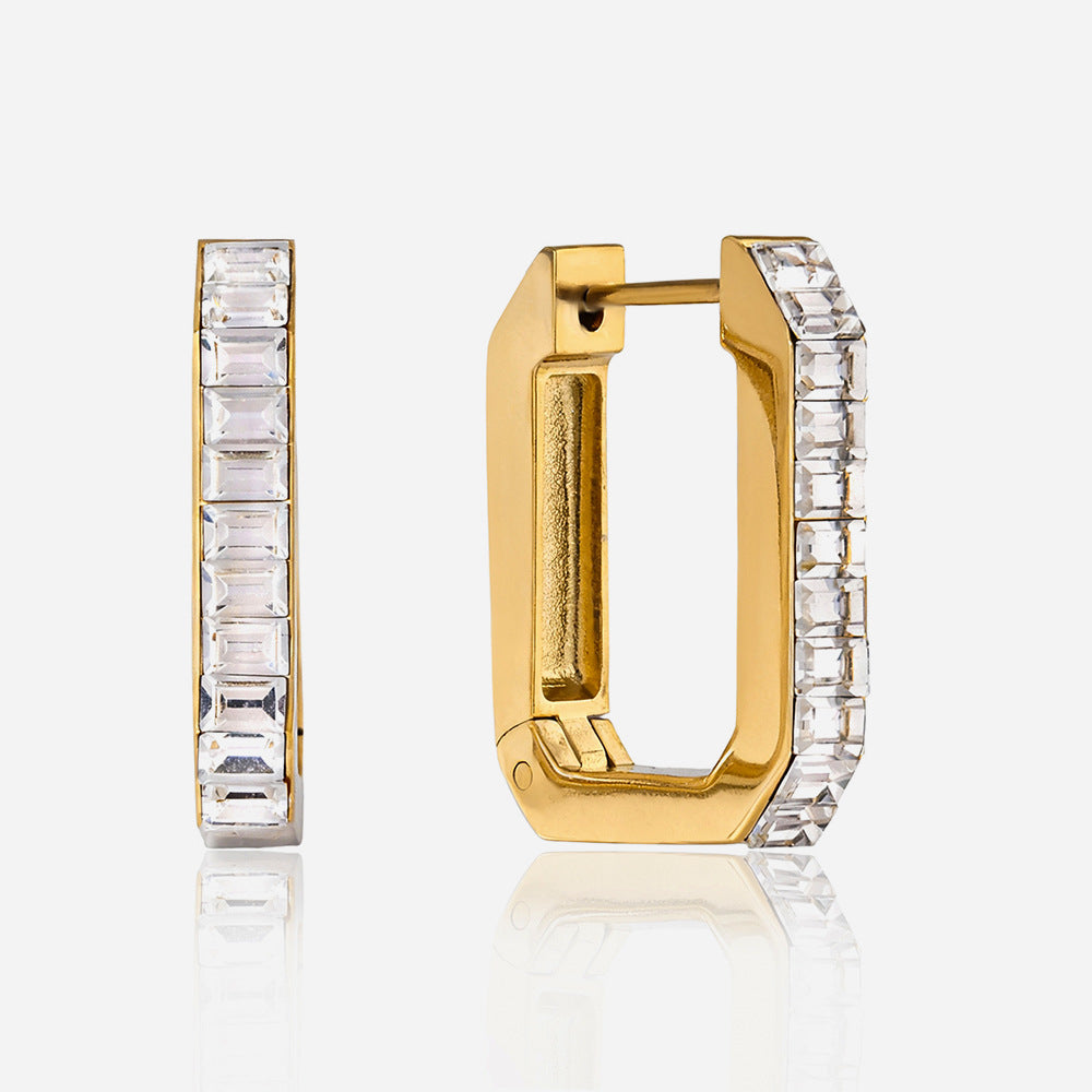 Baguette Hoop Earrings