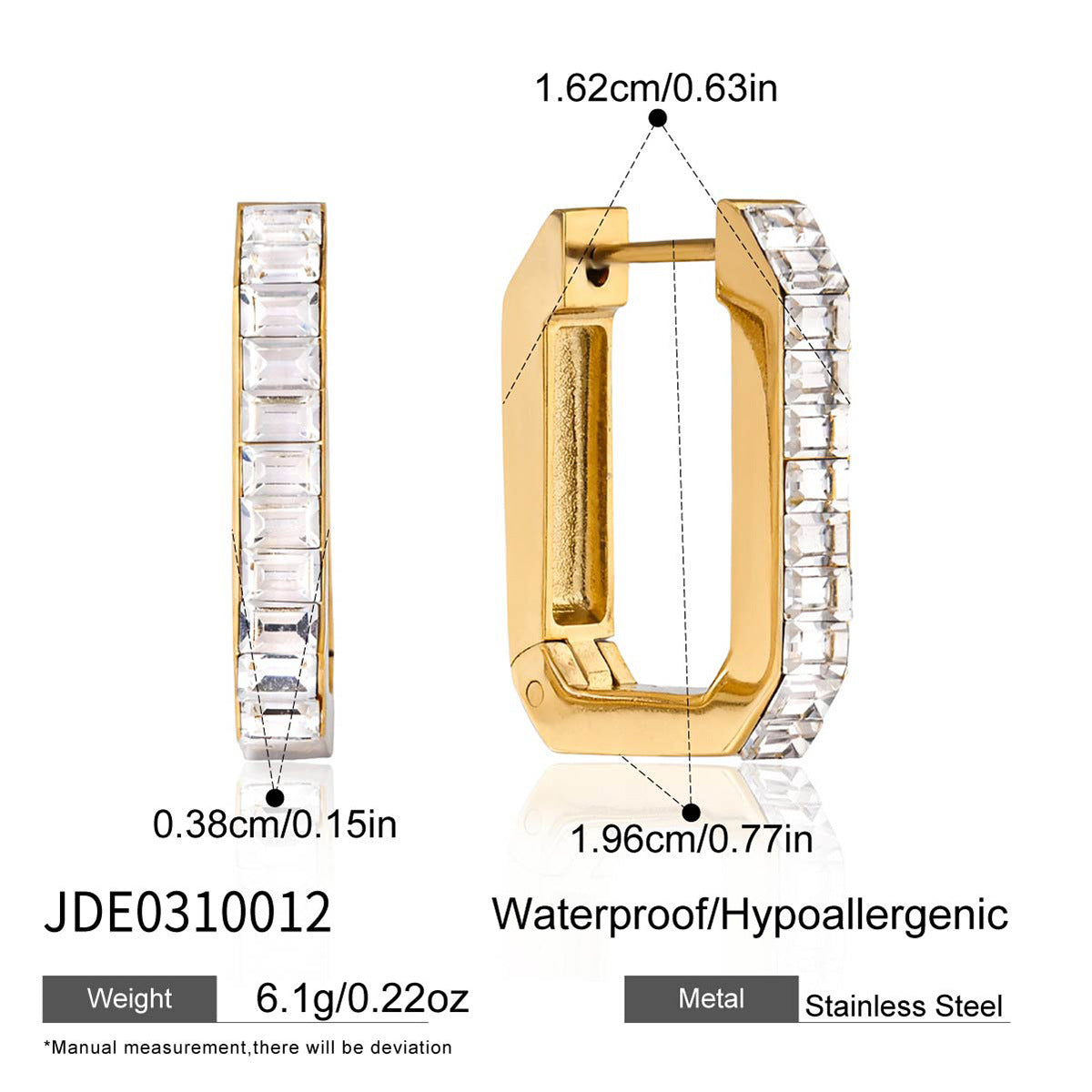 Baguette Hoop Earrings