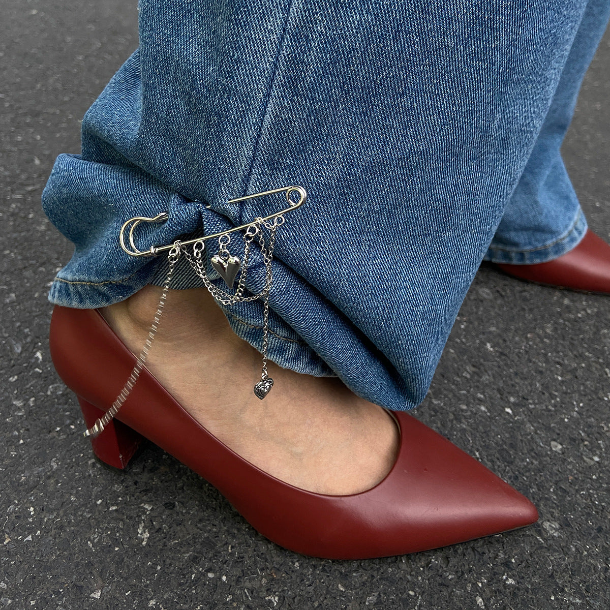 Rebel Heart Denim Pin / Brooch