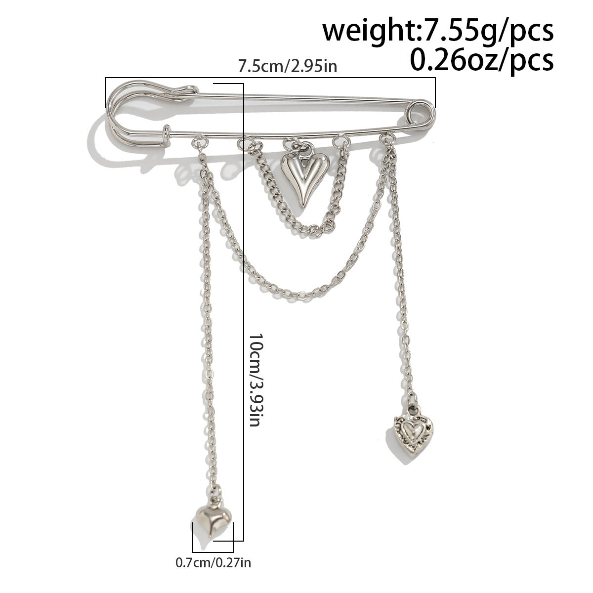 Rebel Heart Denim Pin / Brooch