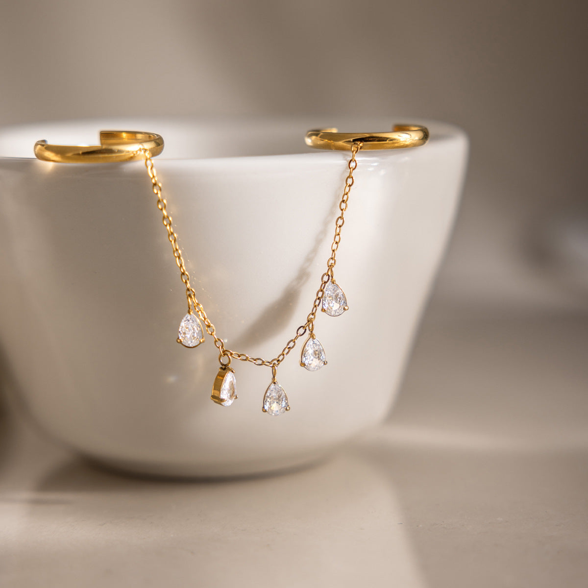Golden Drip Chain Ring