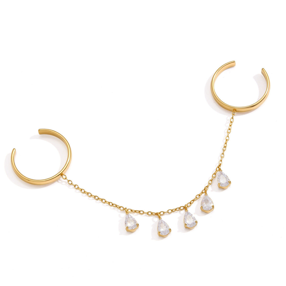 Golden Drip Chain Ring