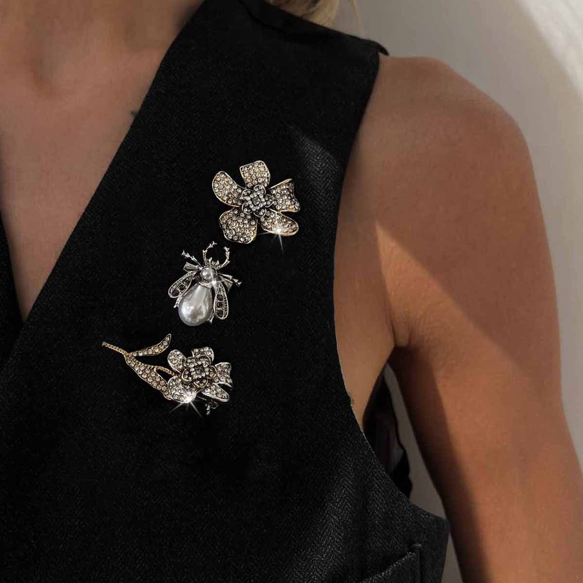 Blossom & Bee Brooch Set (Set of 3)