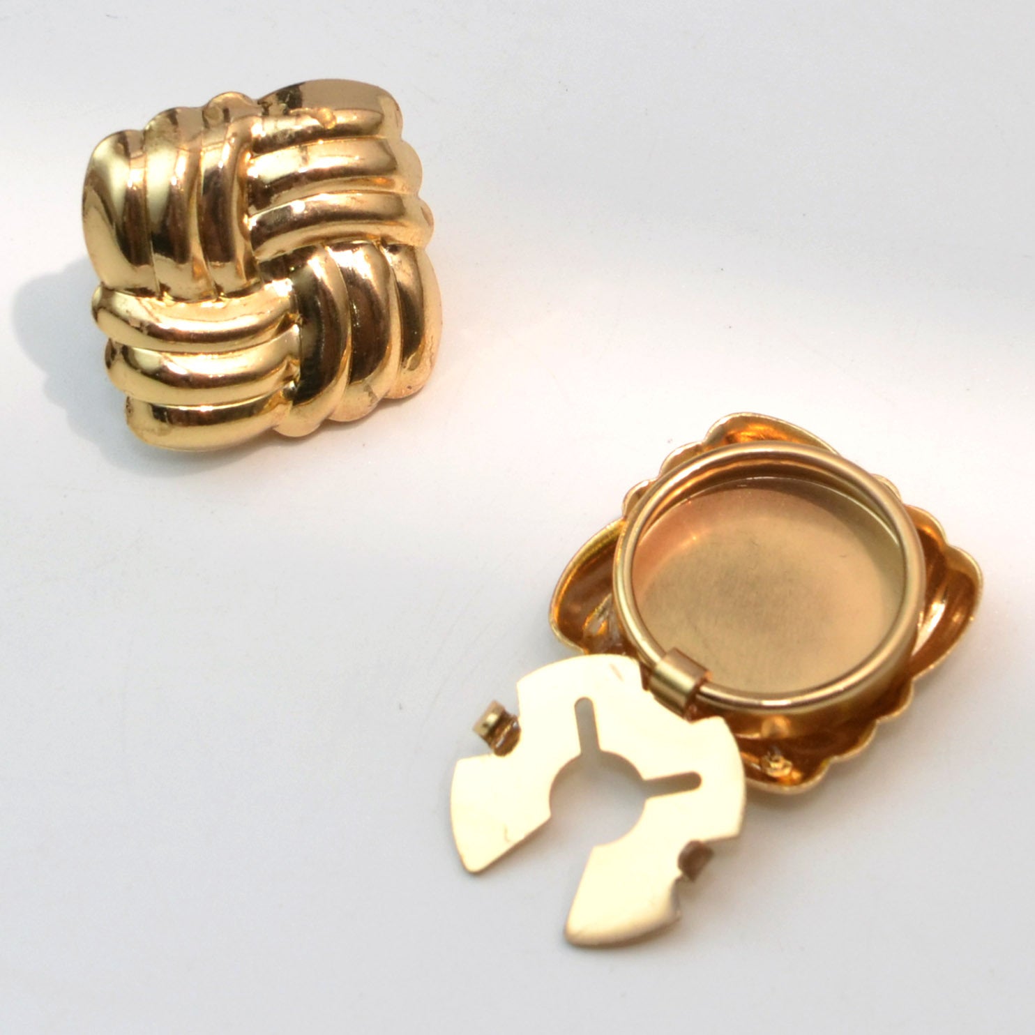Golden Square Button Covers (Set of 2)
