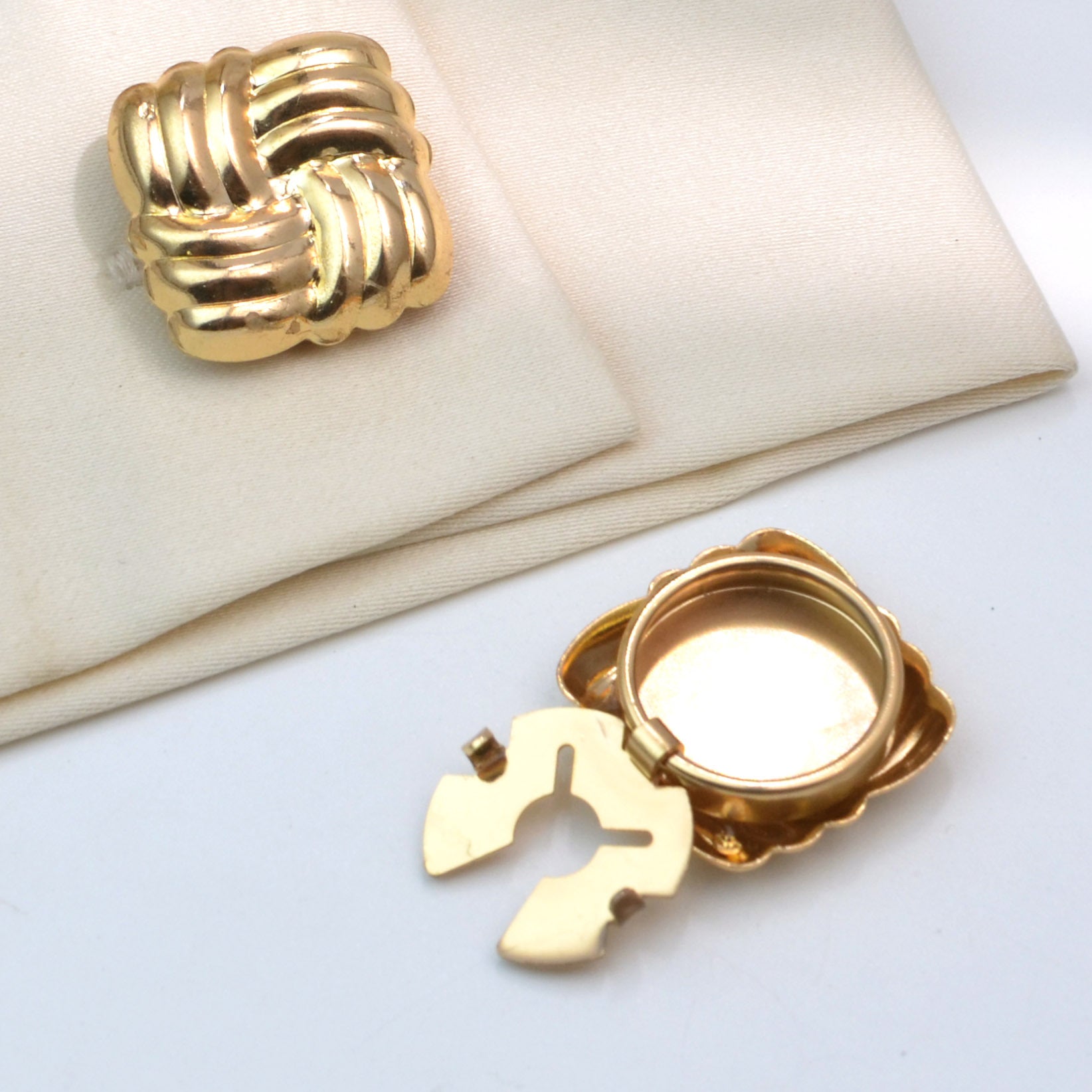 Golden Square Button Covers (Set of 2)