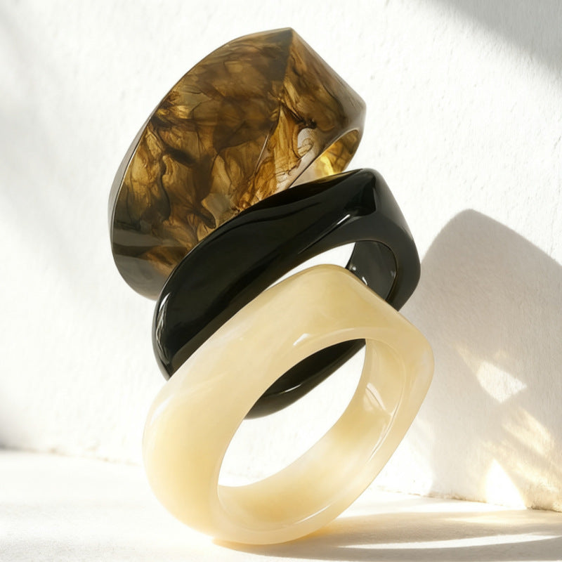 Mocha Resin Bangle Stack (Set of 3)