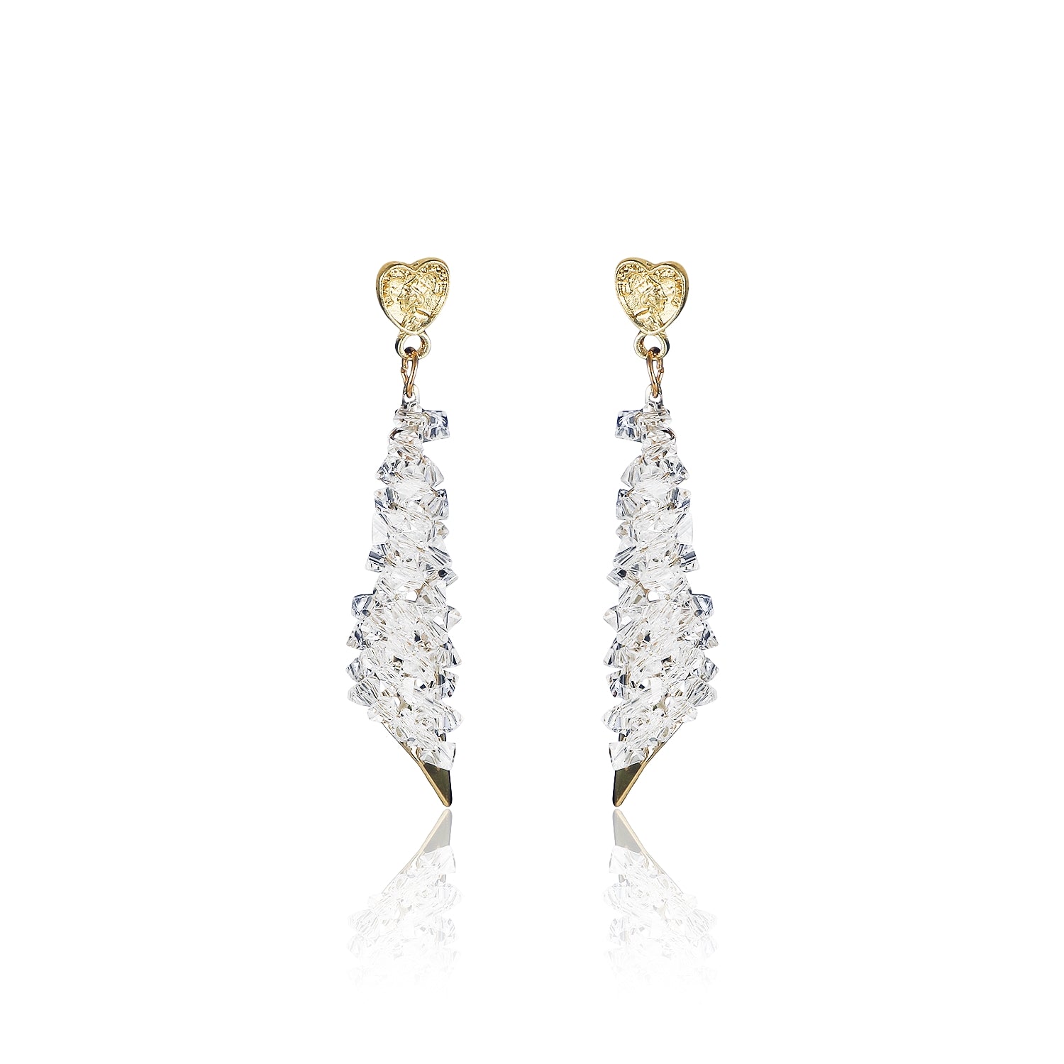 Elsa gold and crystal earrings