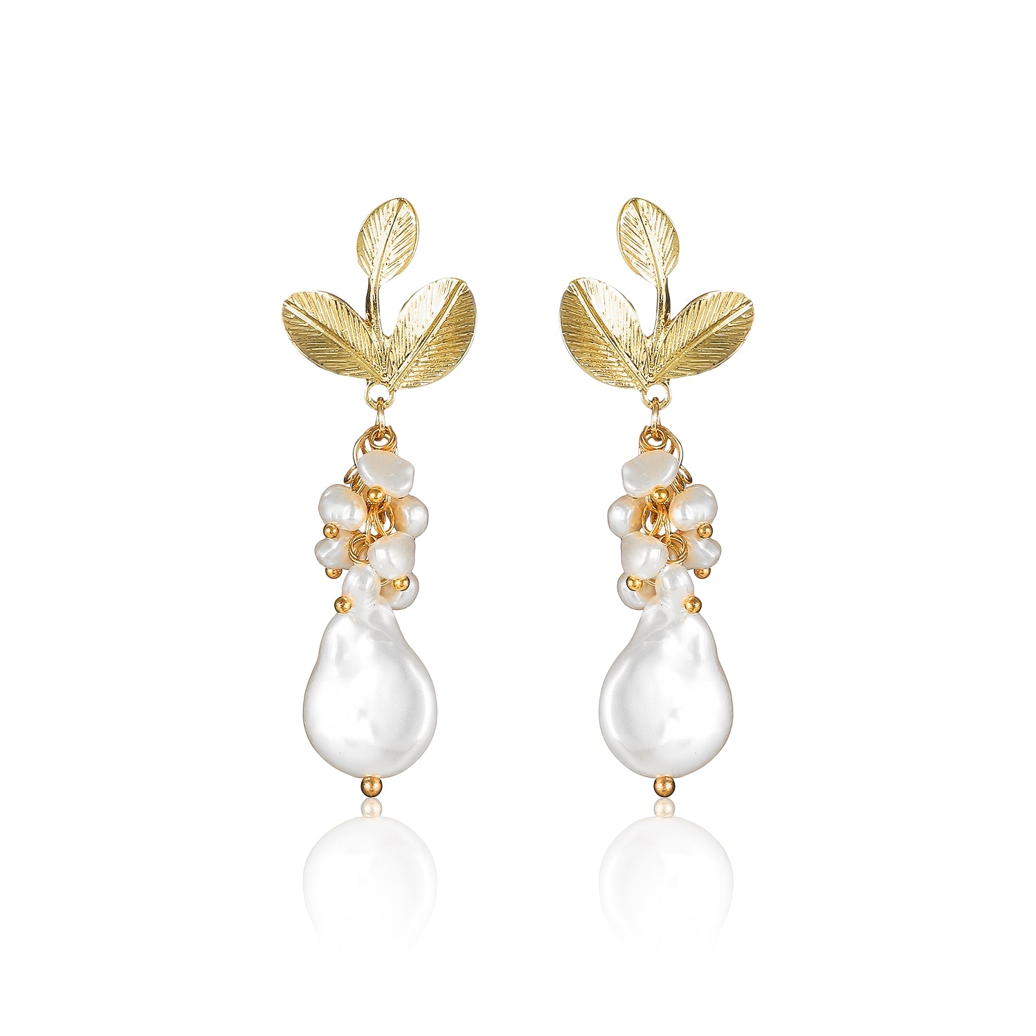 Ananya golden pearl drop earrings