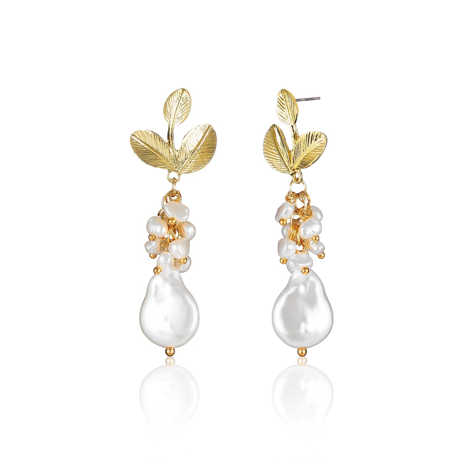 Ananya golden pearl drop earrings