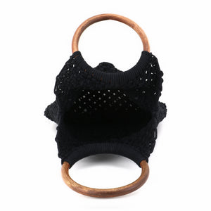Banjara crochet bag with wooden handle