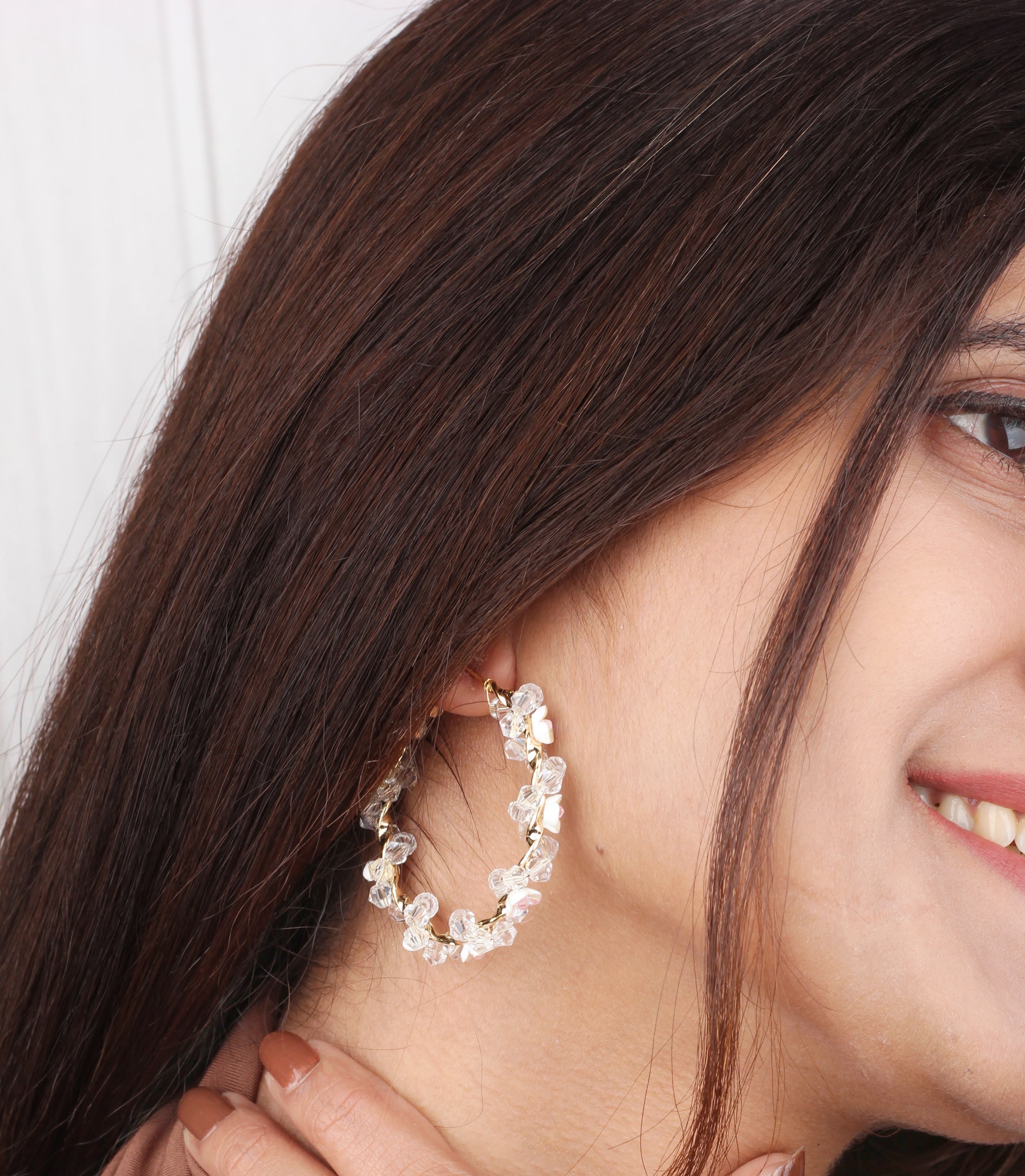 Crystal Rose Hoops