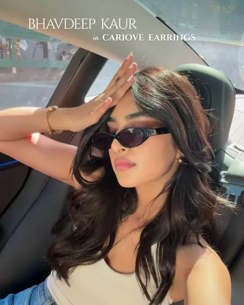 Bhavdeep Kaur wearing Dome Stud Earrings