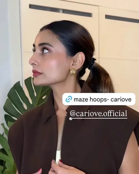 Ishita Saluja wearing Maze Hoops