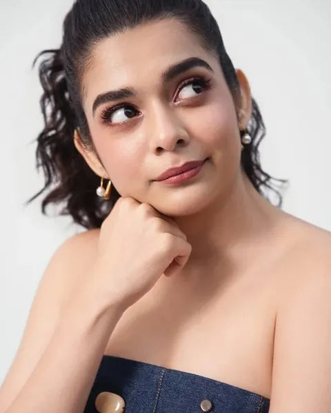 Mithila Palkar wearing CurveDrop Pearl Earrings