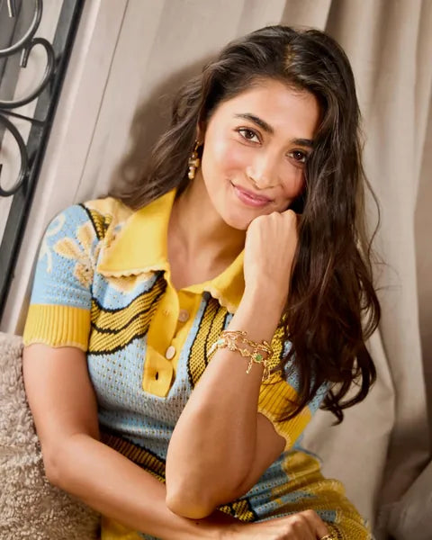 Pooja Hegde wearing Sweetheart & Bear Charm Cuff