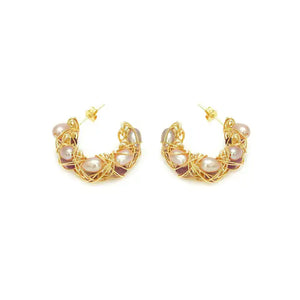 Gemstone Elegance Hoops
