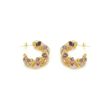 Load image into Gallery viewer, Gemstone Elegance Hoops
