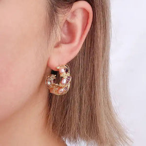 Gemstone Elegance Hoops