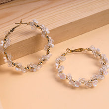 Load image into Gallery viewer, Crystal Rose Hoops
