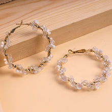 Load image into Gallery viewer, Crystal Rose Hoops
