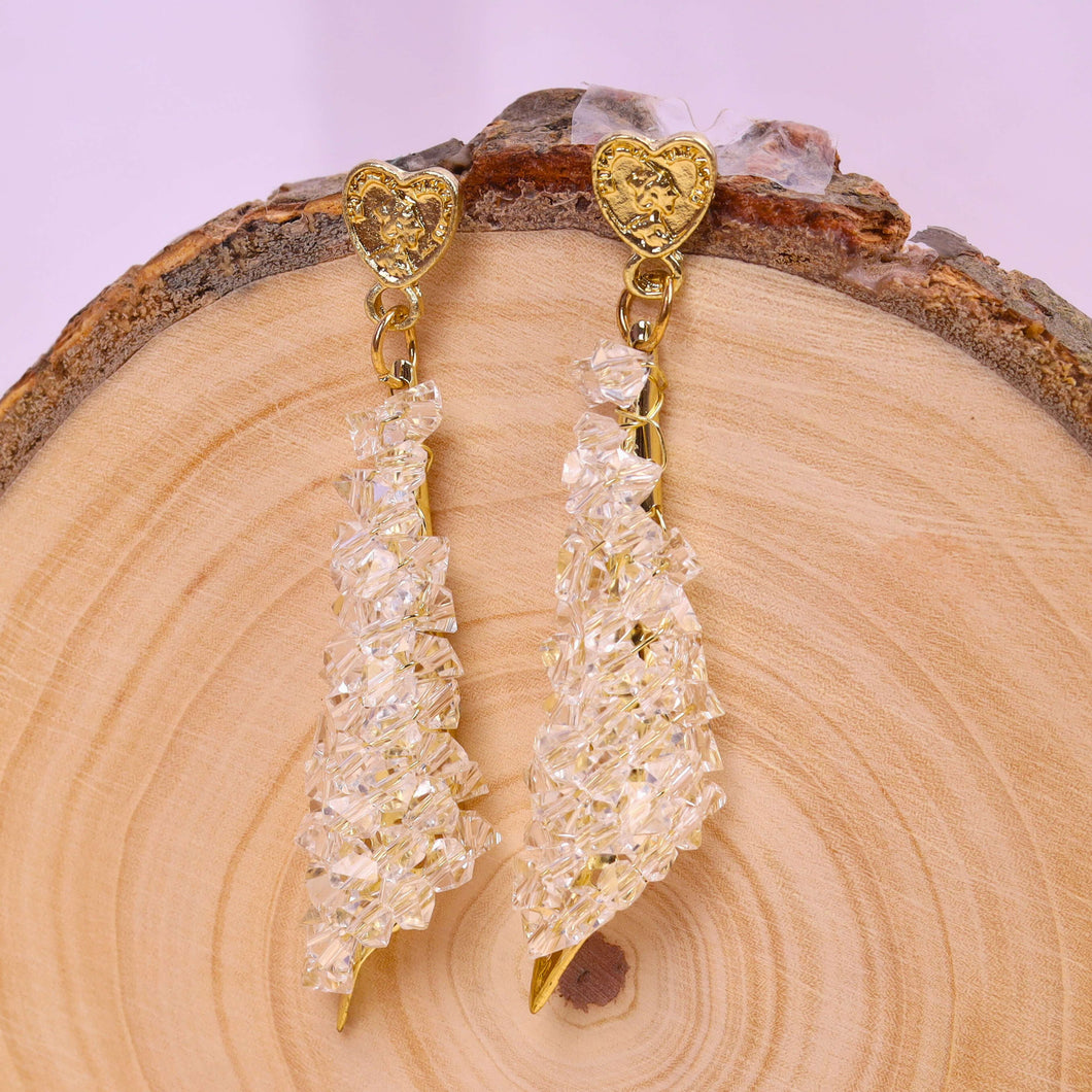 Elsa gold and crystal earrings