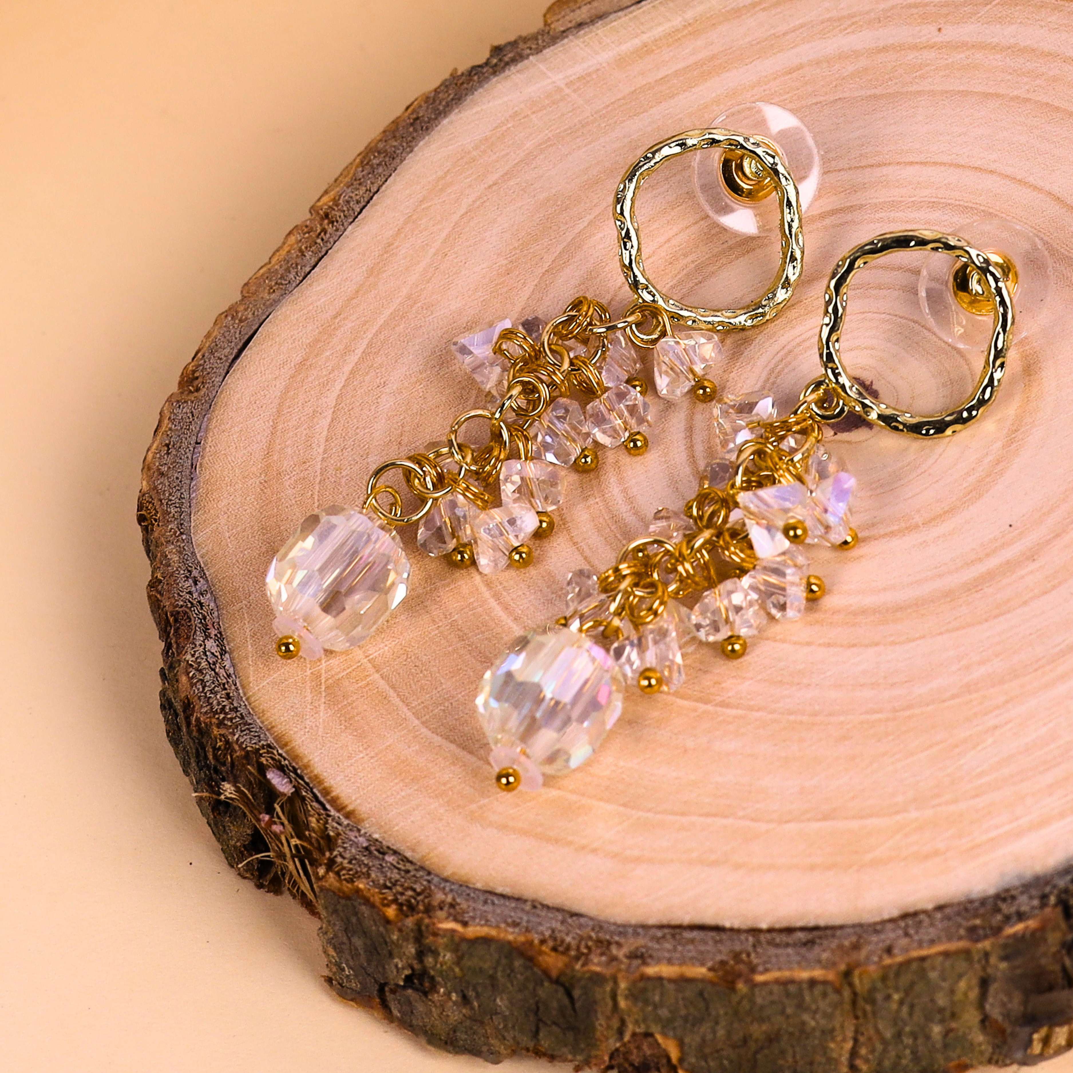 Aisha golden crystal eardrop