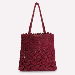 Macrame Bag (Maroon)