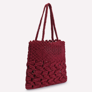 Macrame Bag (Maroon)