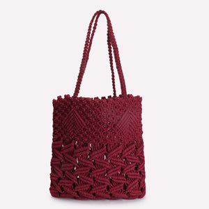 Macrame Bag (Maroon)